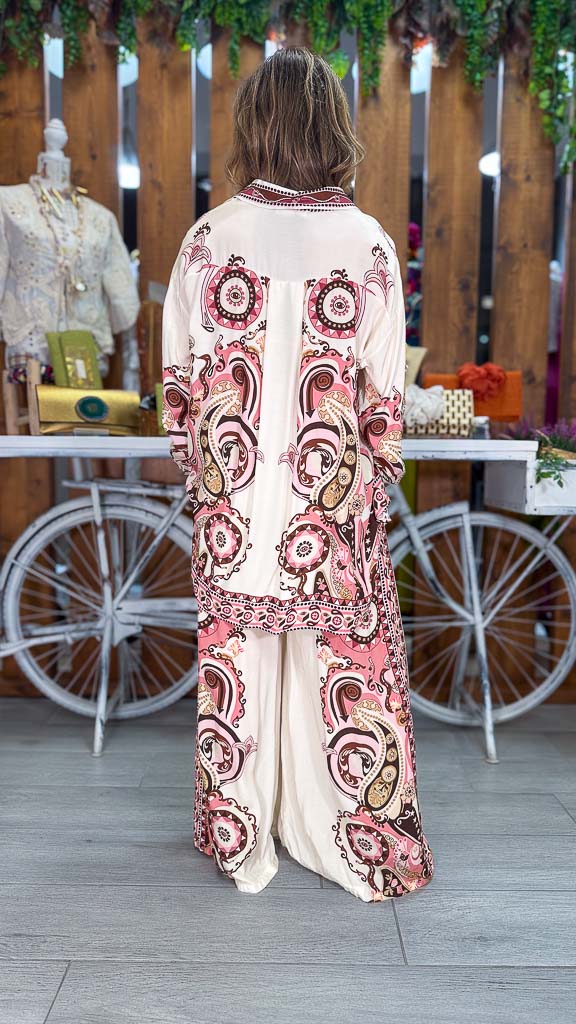 Conjunto beige rosa