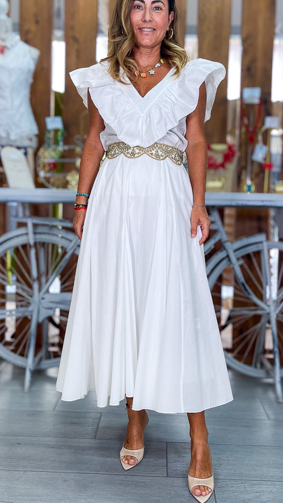 Blusa blanca volante