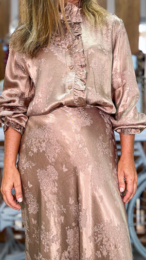 Camisa adamascada satinada