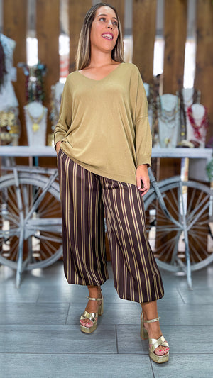 Pantalón bombacho rayas