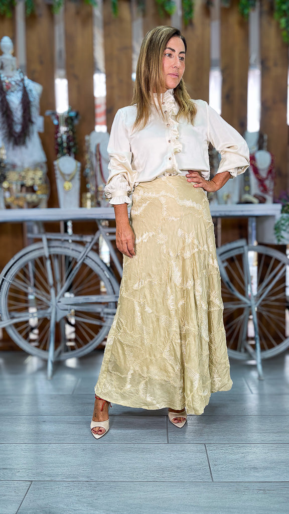 Falda joya beige