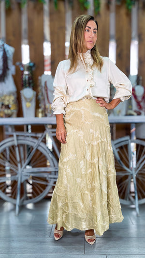 Falda joya beige