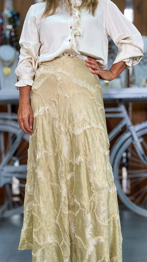Falda joya beige