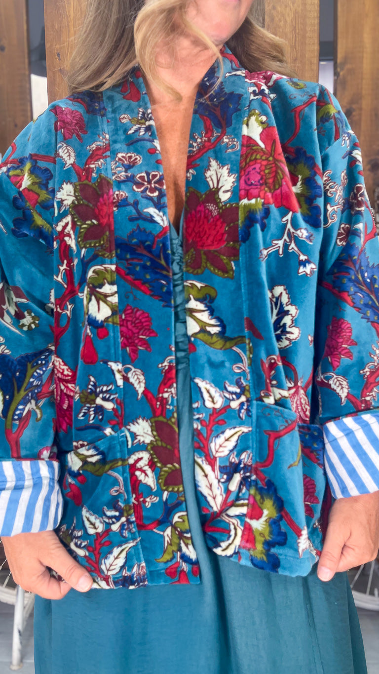 Chaqueta terciopelo estampada