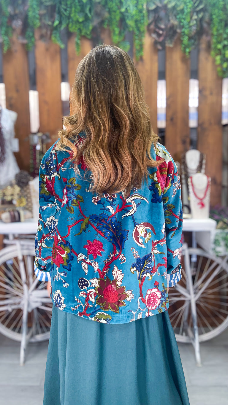 Chaqueta terciopelo estampada