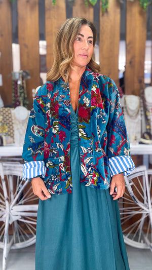 Chaqueta terciopelo estampada