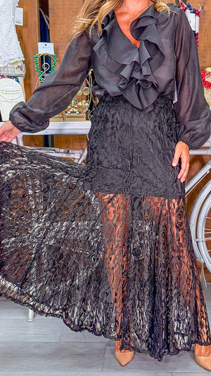 Camisa volantes negra