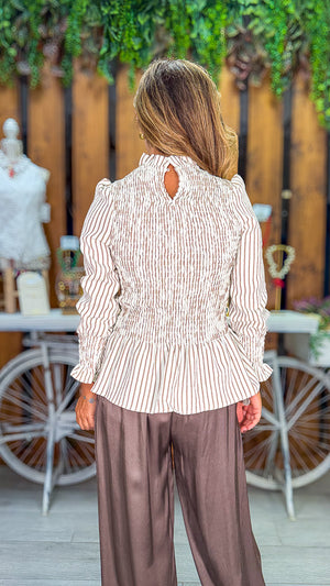 Camisa rayas nido de abeja