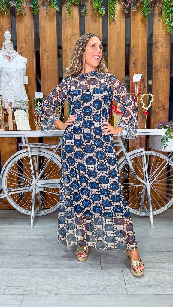 Vestido gasa circulos