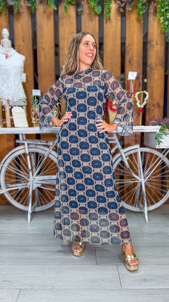 Vestido gasa circulos