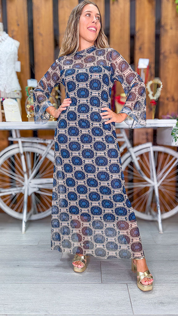 Vestido gasa circulos