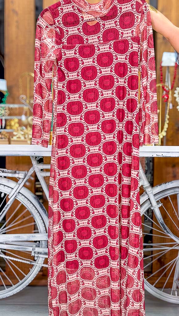 Vestido gasa circulos