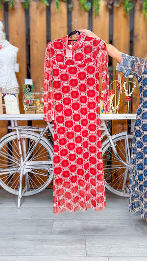 Vestido gasa circulos