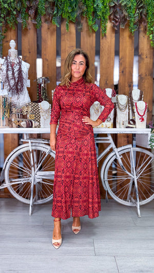 Vestido coral estampado