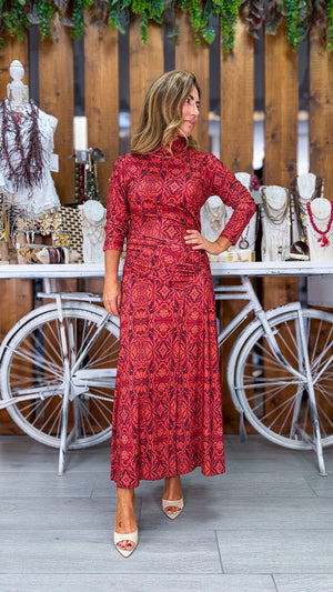 Vestido coral estampado