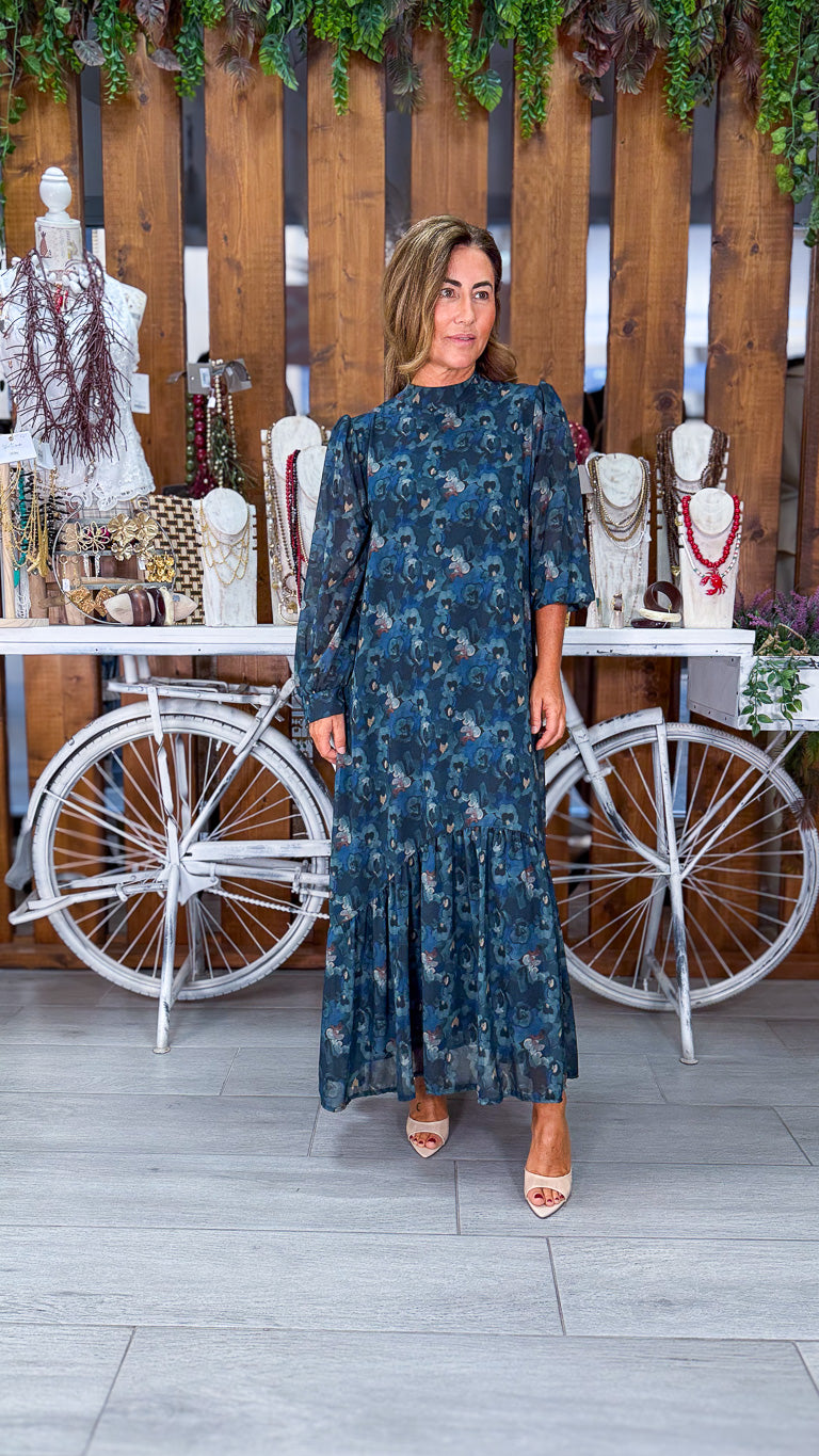 Vestido gasa aguamarina