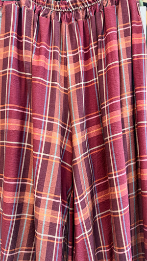 Pantalón bombacho de cuadros