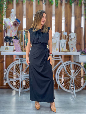Vestido midi punto