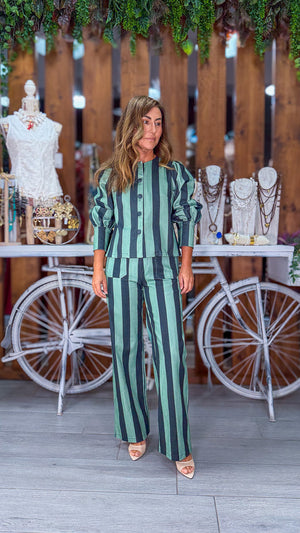 Pantalón aguamarina rayas