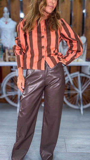 Chaqueta abullonada rayas