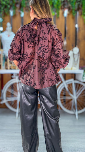 Camisa burdeos terciopelo