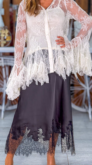Blusa encaje forro
