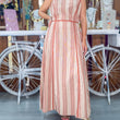 Cargar imagen en el visor de la galería, Vestido rayas coral
