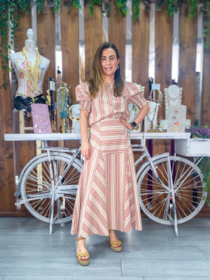 Conjunto rayas coral