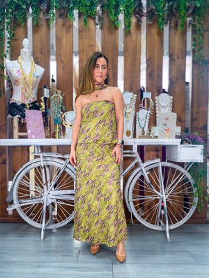 Conjunto gasa verde lima