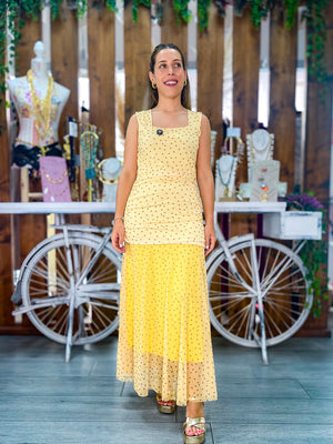 Vestido gasa lunares