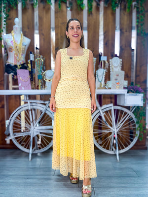 Vestido gasa lunares