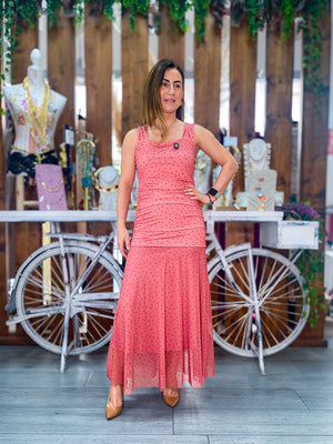 Vestido gasa lunares