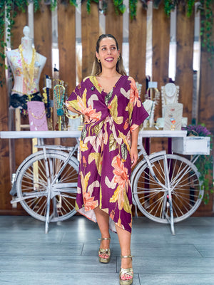 Vestido nudo granate