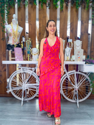 Vestido rojo volantes