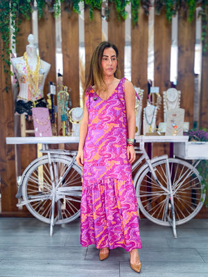 Vestido estampado buganvilla