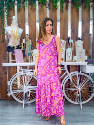 Vestido estampado buganvilla