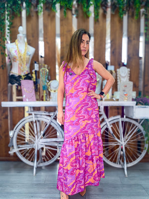 Vestido estampado buganvilla