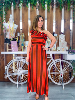 Vestido asimétrico naranja