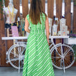 Cargar imagen en el visor de la galería, Vestido verde raya lazada
