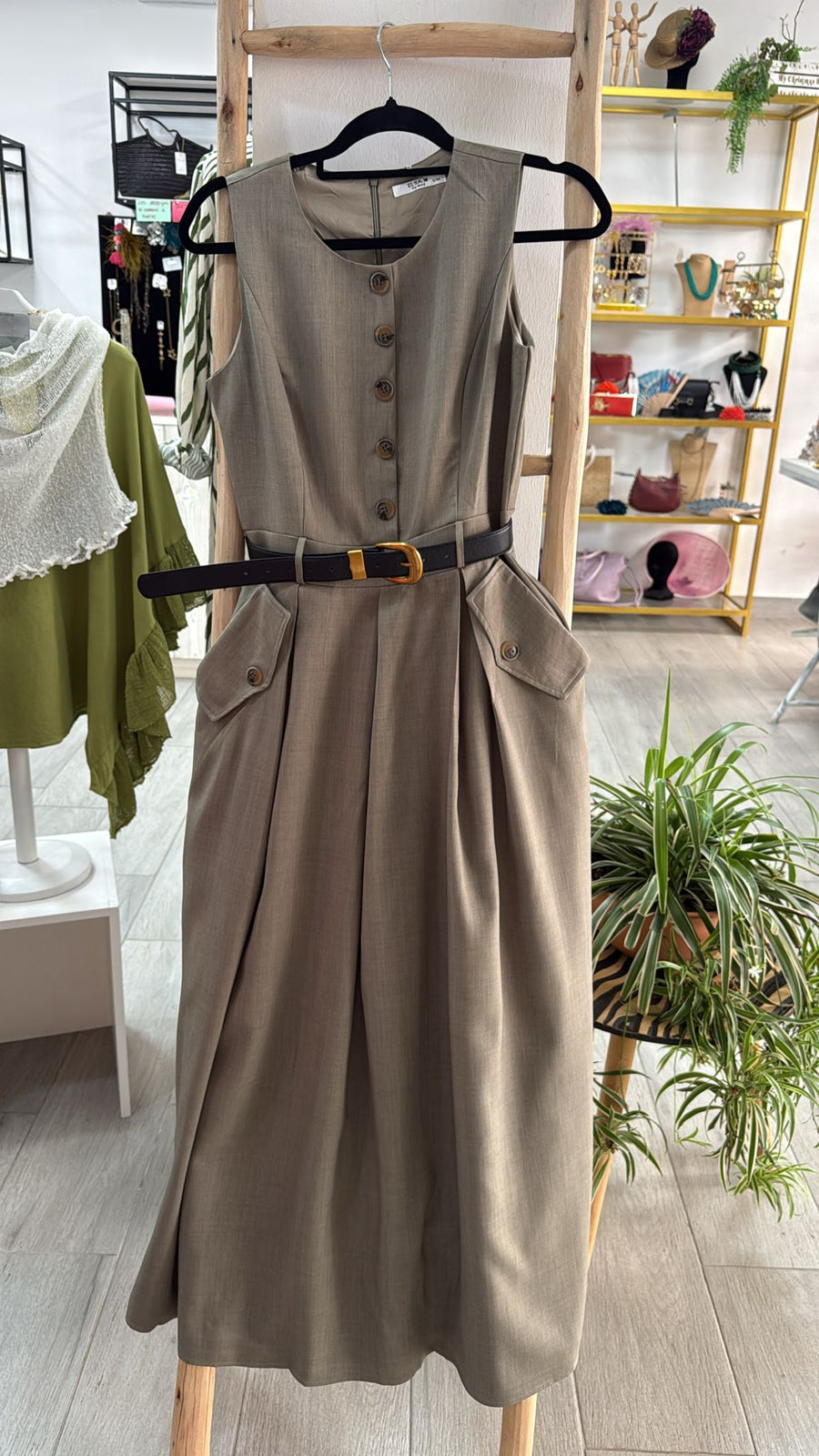 Vestido verde kaki