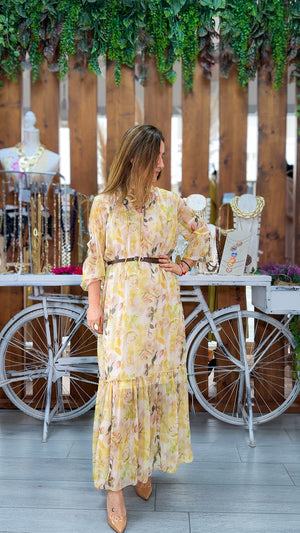 Vestido largo floral thj