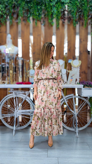Vestido largo floral thj