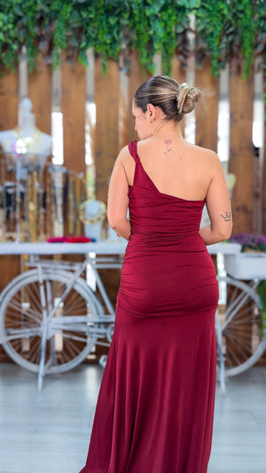 Vestido drapeado noche