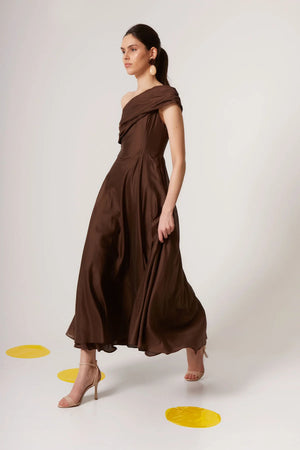 Vestido ginebra marrón