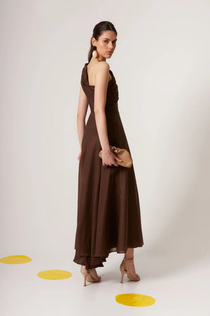 Vestido ginebra marrón