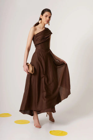 Vestido ginebra marrón
