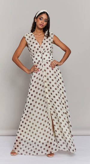 Vestido largo fluido gasa