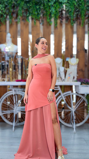 Vestido fiesta capa
