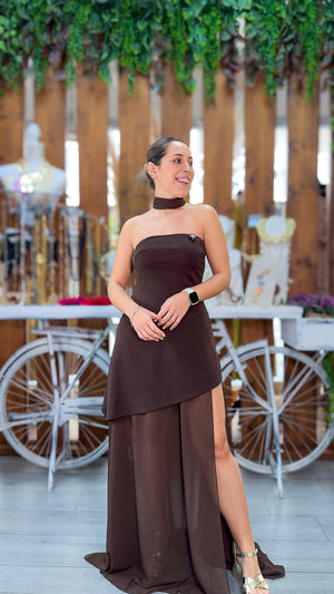 Vestido fiesta capa