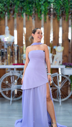Vestido fiesta capa